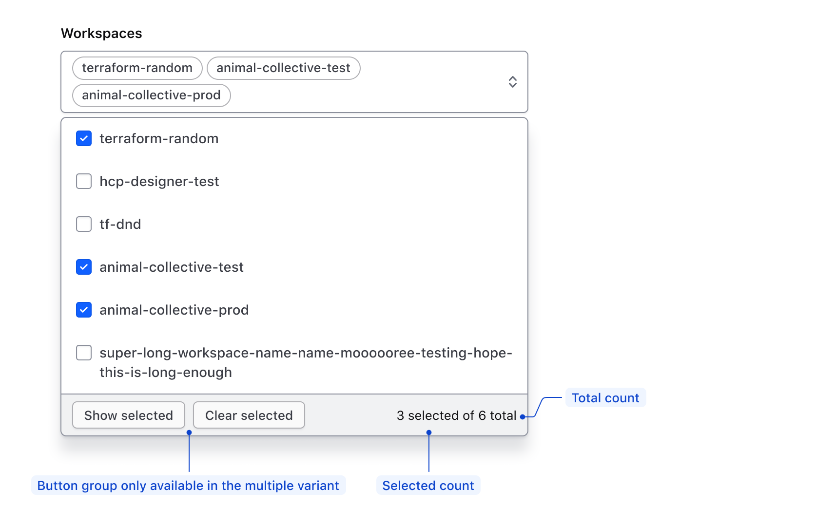 Custom content enabled before the list in both Single and Multiple components